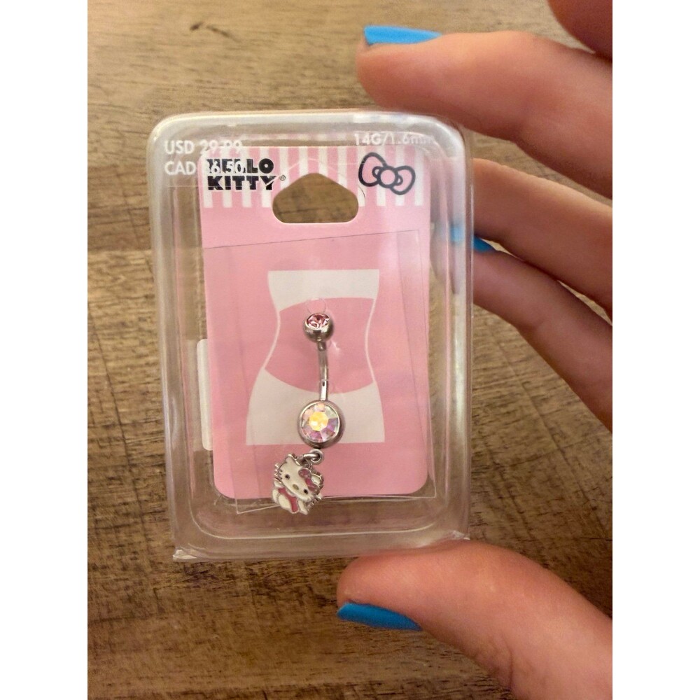 Hello Kitty stainless steel 14G Belly Button Ring 1.6mm